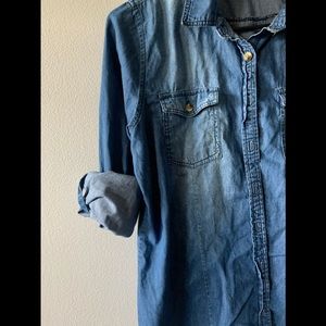 Passport Denim Long Sleeve Button Front Chambray